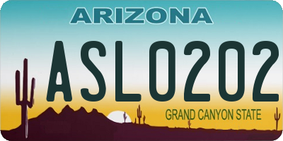 AZ license plate ASL0202