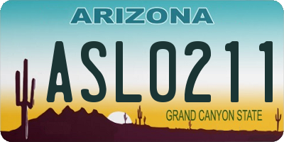 AZ license plate ASL0211