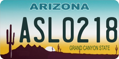 AZ license plate ASL0218