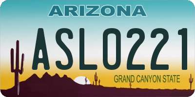 AZ license plate ASL0221