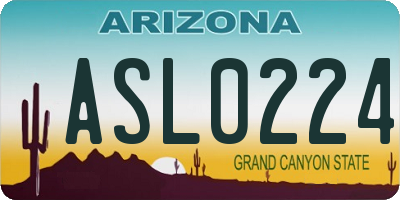 AZ license plate ASL0224