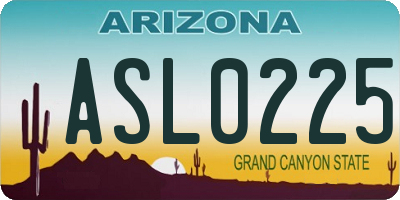 AZ license plate ASL0225