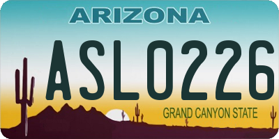 AZ license plate ASL0226