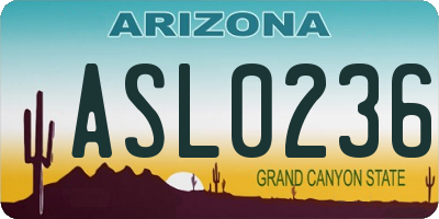 AZ license plate ASL0236