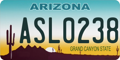 AZ license plate ASL0238