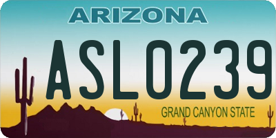 AZ license plate ASL0239
