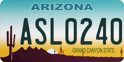 AZ license plate ASL0240