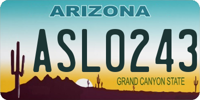 AZ license plate ASL0243