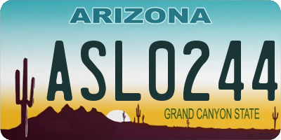 AZ license plate ASL0244
