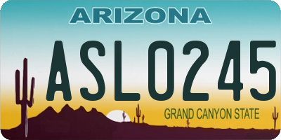 AZ license plate ASL0245