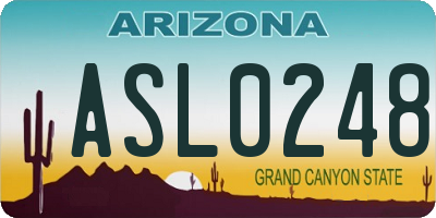 AZ license plate ASL0248