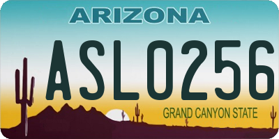 AZ license plate ASL0256