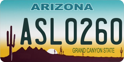 AZ license plate ASL0260