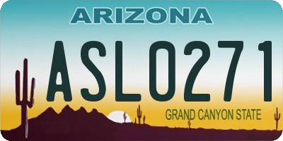 AZ license plate ASL0271