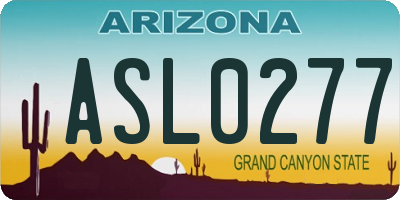 AZ license plate ASL0277