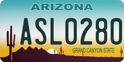 AZ license plate ASL0280