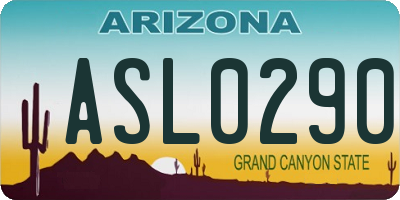 AZ license plate ASL0290