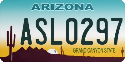 AZ license plate ASL0297