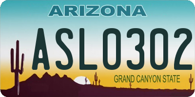 AZ license plate ASL0302