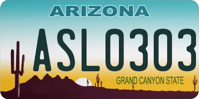 AZ license plate ASL0303