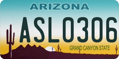 AZ license plate ASL0306