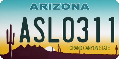AZ license plate ASL0311