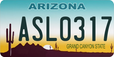 AZ license plate ASL0317