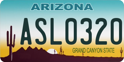 AZ license plate ASL0320