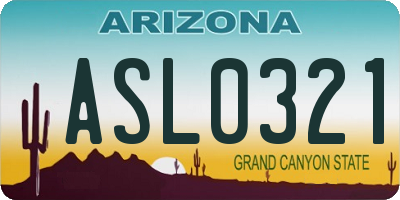 AZ license plate ASL0321