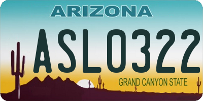 AZ license plate ASL0322