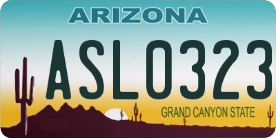 AZ license plate ASL0323
