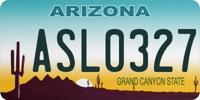 AZ license plate ASL0327