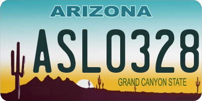 AZ license plate ASL0328