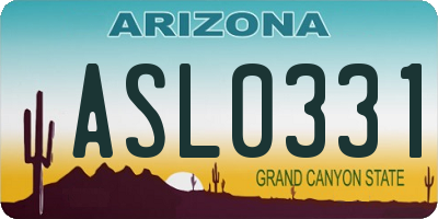AZ license plate ASL0331