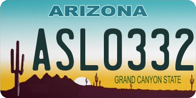 AZ license plate ASL0332