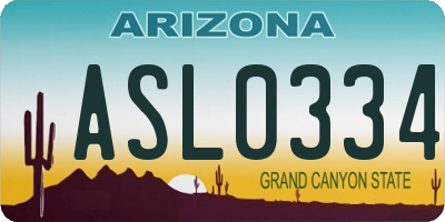 AZ license plate ASL0334
