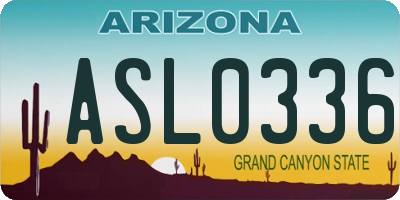 AZ license plate ASL0336