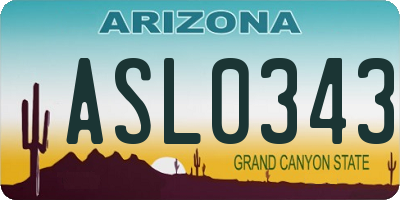 AZ license plate ASL0343