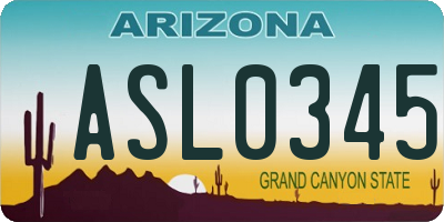 AZ license plate ASL0345