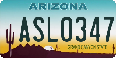 AZ license plate ASL0347