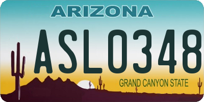 AZ license plate ASL0348