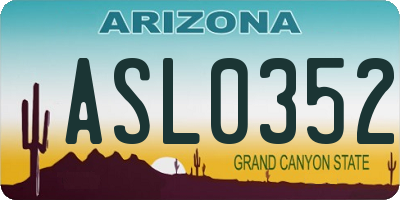 AZ license plate ASL0352