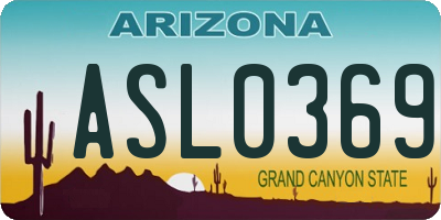 AZ license plate ASL0369