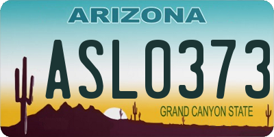 AZ license plate ASL0373