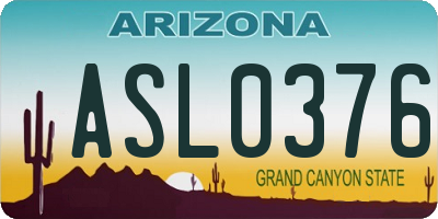 AZ license plate ASL0376