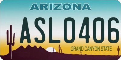 AZ license plate ASL0406