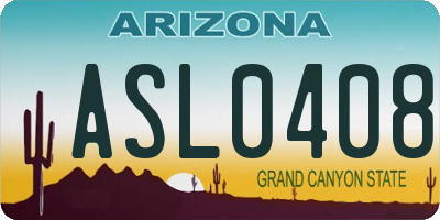 AZ license plate ASL0408