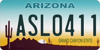 AZ license plate ASL0411