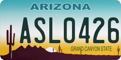 AZ license plate ASL0426