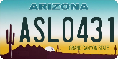 AZ license plate ASL0431